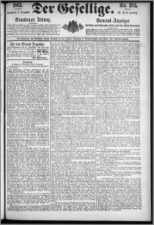 Der Gesellige : Graudenzer Zeitung 1893.12.02, Jg. 68, No. 283