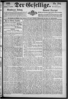 Der Gesellige : Graudenzer Zeitung 1893.12.03, Jg. 68, No. 284