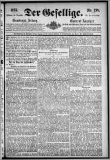 Der Gesellige : Graudenzer Zeitung 1893.12.20, Jg. 68, No. 298