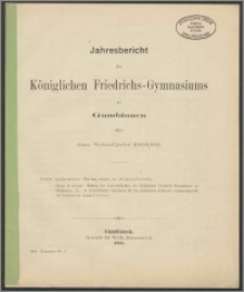 Jahresbericht des Königlichen Friedrichs-Gymnasiums zu Gumbinnen über das Schuljahr 1901/02