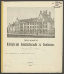 Jahresbericht der Königlichen Friedrichschule zu Gumbinnen über das Schuljahr 1905/6