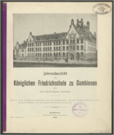 Jahresbericht der Königlichen Friedrichschule zu Gumbinnen über das Schuljahr 1908/9