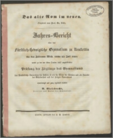 Jahres-Bericht über das Fürstlich-Hedwigsche Gymnasium zu Neustettin für den Beitraum Mich. 1836 bis Juli 1837