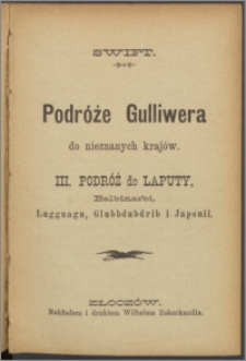 Podróże Gulliwera do nieznanych krajów. 3, Podróż do Laputy, Bałbinardi, Luggnagu, Glubbdubdrib i Japonii