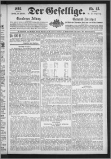 Der Gesellige : Graudenzer Zeitung 1894.02.23, Jg. 68, No. 45