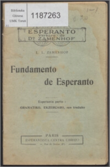 Fundamento de esperanto : antaŭparolo, gramatiko, ekzercaro