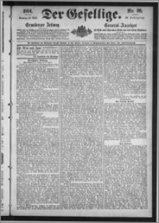 Der Gesellige : Graudenzer Zeitung 1894.04.29, Jg. 68, No. 99