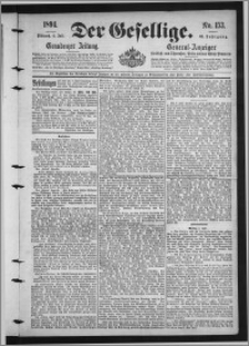 Der Gesellige : Graudenzer Zeitung 1894.07.04, Jg. 68, No. 153