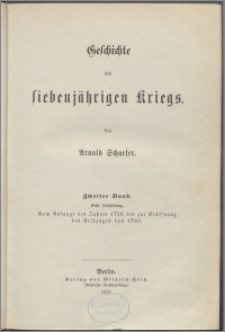 Geschichte des siebenjährigen Kriegs. Bd. 2., Abt. 1., Vom Anfange des Jahres 1758 bis zur Eröffnung des Feldzuges von 1760