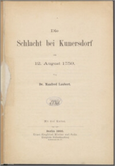 Die Schlacht bei Kunersdorf am 12. August 1759