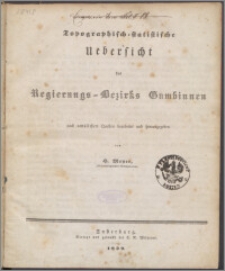 Topographisch-statistische Uebersicht des Regierungs-Bezirks Gumbinnen