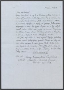 List Leonarda Korowajczyka do żony Haliny