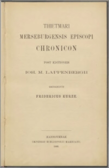 Thietmari Merseburgensis episcopi Chronicon