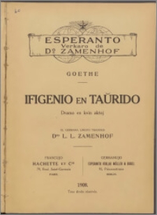 Ifigenio en Taurido : dramo en kvin aktoj