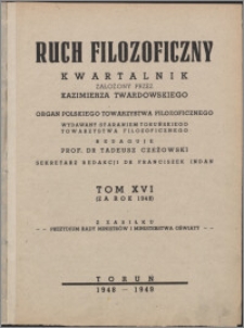 Ruch Filozoficzny 1948, T. 16 Indeks