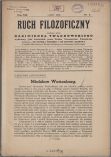 Ruch Filozoficzny 1936-1938, T. 14 nr 4