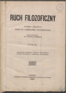 Ruch Filozoficzny 1928-1929, T. 11 nr 1-10