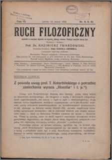 Ruch Filozoficzny 1921-1922, T. 6, nr 8-10