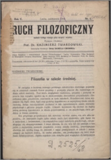 Ruch Filozoficzny 1919-1920, T. 5 nr 1