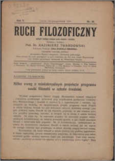 Ruch Filozoficzny 1919-1920, T. 5 nr 10