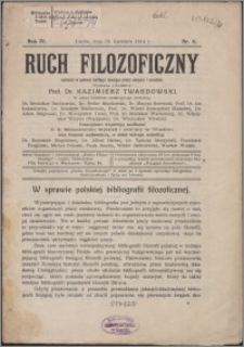 Ruch Filozoficzny 1914, T. 4 nr 4