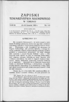 Zapiski Towarzystwa Naukowego w Toruniu, T. 9 nr 5/6, (1933)