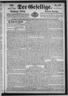 Der Gesellige : Graudenzer Zeitung 1894.08.03, Jg. 69, No. 179
