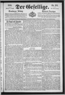 Der Gesellige : Graudenzer Zeitung 1894.08.10, Jg. 69, No. 185
