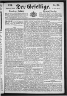 Der Gesellige : Graudenzer Zeitung 1894.08.19, Jg. 69, No. 193