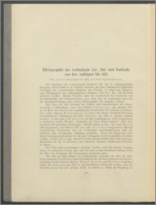 Bibliographie der Archäologie Liv-, Est- und Kurlands von den Anfängen bis 1913