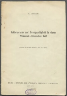 Muttersprache und Zweisprachigkeit in einem Preussisch-litauischen Dorf