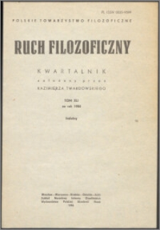 Ruch Filozoficzny 1984, T. 41 Indeks
