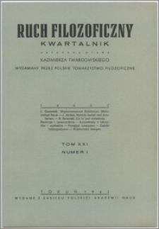 Ruch Filozoficzny 1962, T. 21 nr 1