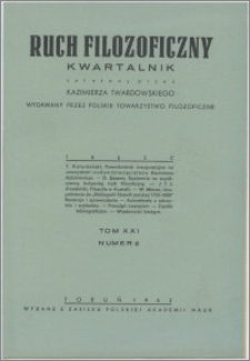 Ruch Filozoficzny 1962, T. 21 nr 2