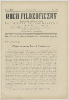 Ruch Filozoficzny 1960-1961, T. 20 nr 1-2