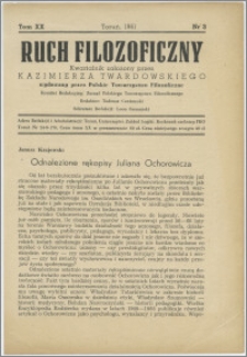 Ruch Filozoficzny 1960-1961, T. 20 nr 3