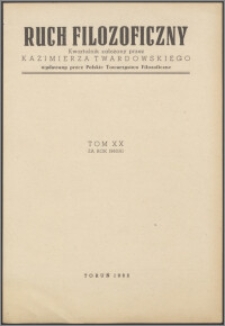 Ruch Filozoficzny 1960-1961, T. 20 Indeks