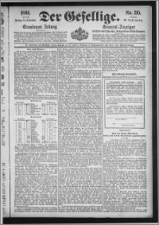 Der Gesellige : Graudenzer Zeitung 1894.09.14, Jg. 69, No. 215