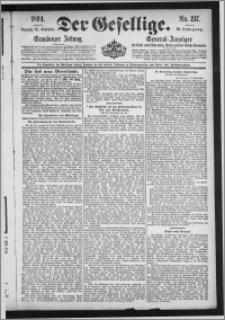 Der Gesellige : Graudenzer Zeitung 1894.09.16, Jg. 69, No. 217