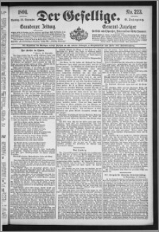 Der Gesellige : Graudenzer Zeitung 1894.09.23, Jg. 69, No. 223