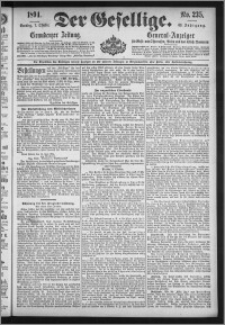 Der Gesellige : Graudenzer Zeitung 1894.10.07, Jg. 69, No. 235