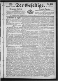 Der Gesellige : Graudenzer Zeitung 1894.10.27, Jg. 69, No. 252
