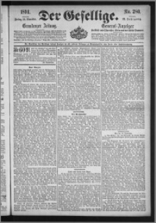 Der Gesellige : Graudenzer Zeitung 1894.11.30, Jg. 69, No. 280