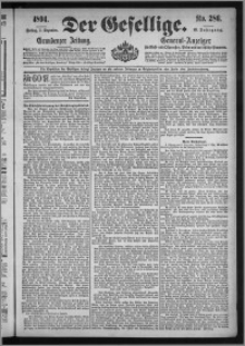 Der Gesellige : Graudenzer Zeitung 1894.12.07, Jg. 69, No. 286