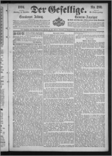Der Gesellige : Graudenzer Zeitung 1894.12.11, Jg. 69, No. 289