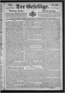 Der Gesellige : Graudenzer Zeitung 1894.12.14, Jg. 69, No. 292