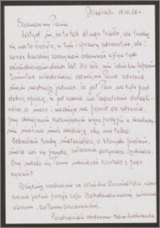 List Haliny Ludwikowskiej do Leszka Jana Malinowskiego z dnia 15-10-2006 r.