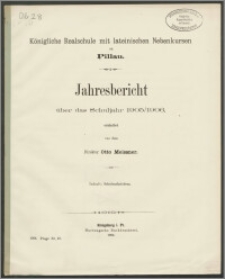 Königliche Realschule mit lateinischen Nebenkursen zu Pillau. Jahresbericht über das Schuljahr 1905/1906