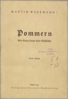 Pommern : ein Gang durch seine Geschichte