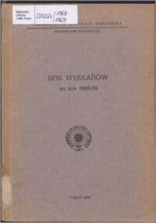 Spis Wykładów na Rok Akademicki 1968/1969